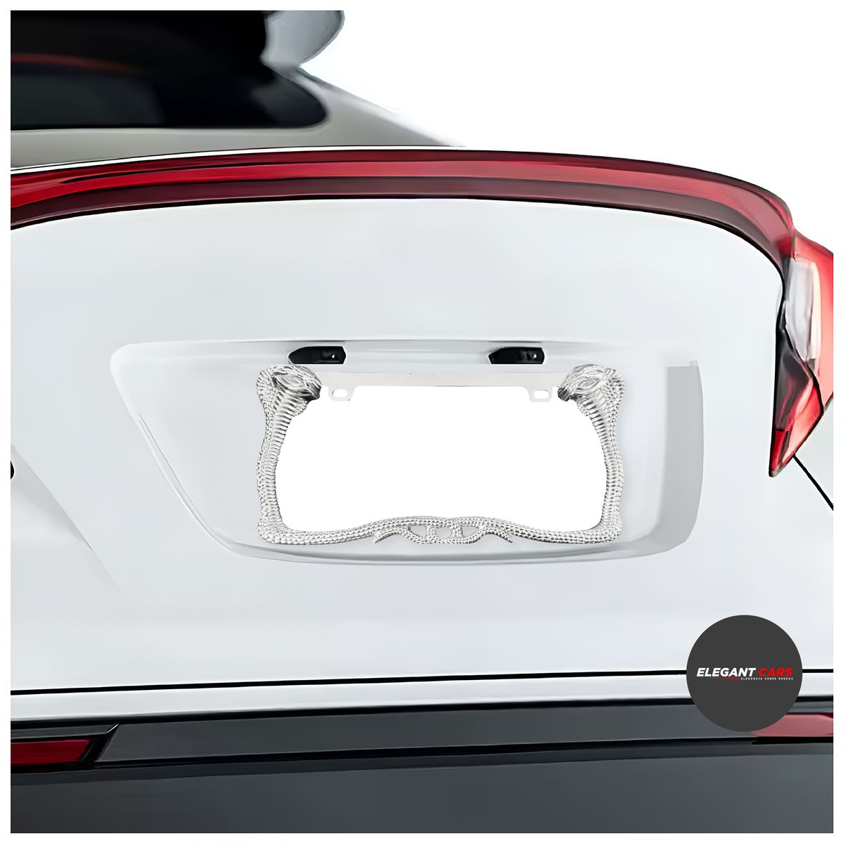 JET - Porta Placa Metal Diseño Cobra Premium  2pcs