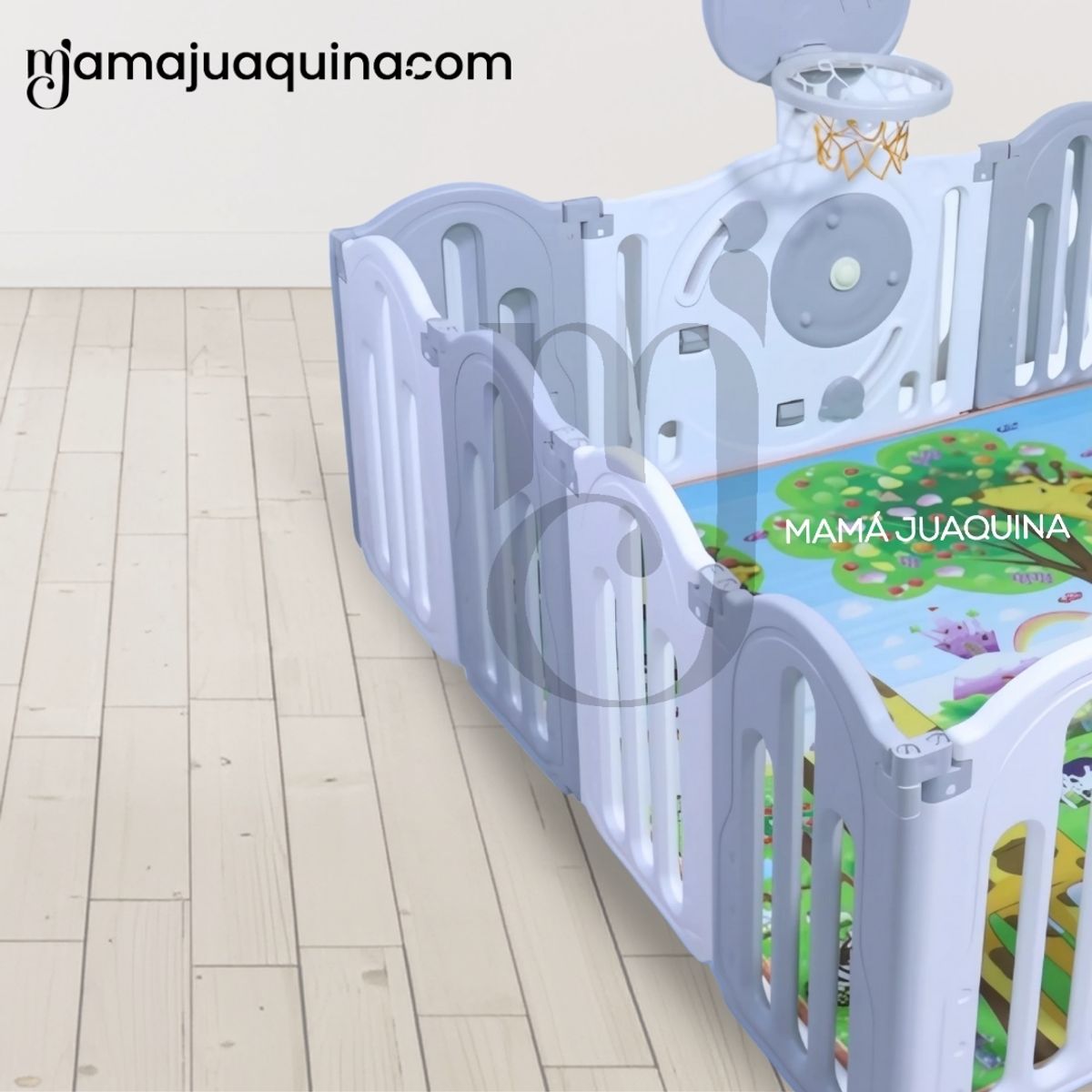 BABY - Corral Interactivo con Alfombra Plegable «DAYCAMP» Gray