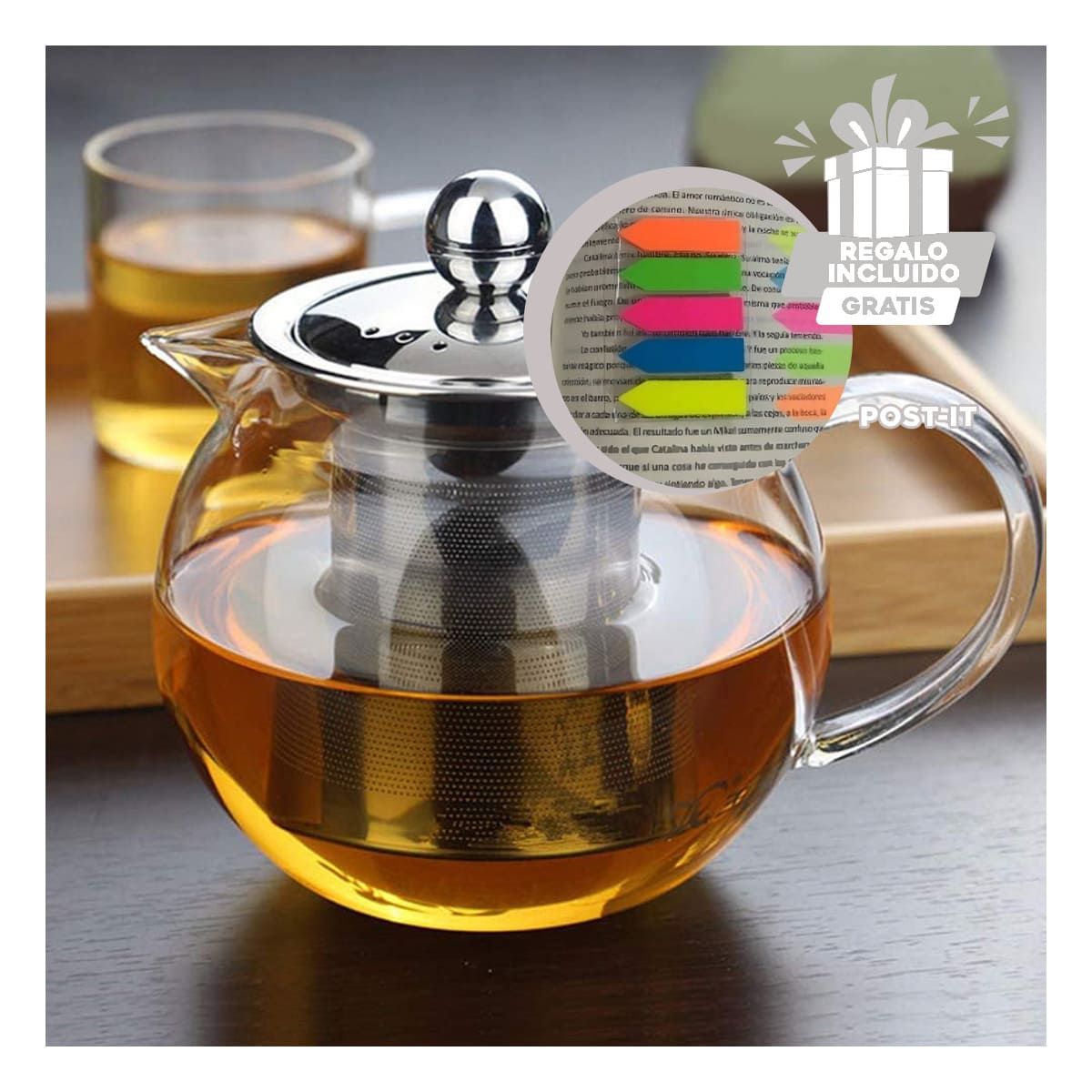 GENERICO - Hervidor de Infusiones Transparente Y+Post-it Adhesivos