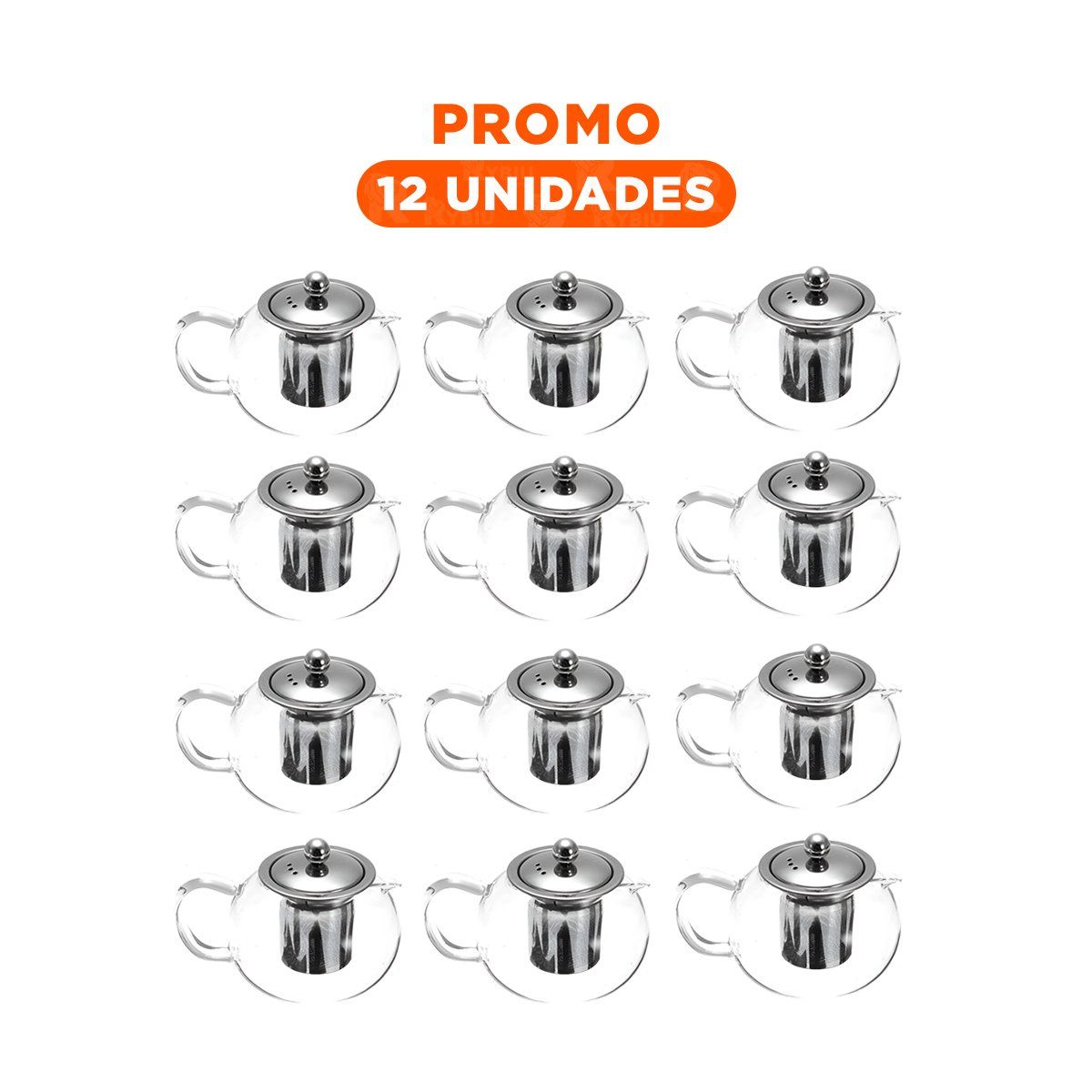 GENERICO - Pack12 Hervidor con Toque Simple 800ml Transparente