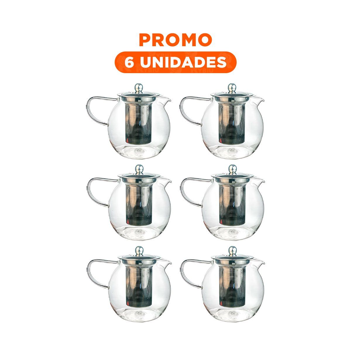 GENERICO - Pack6 Infusor Funcional de 800ml F080B-1 Transparente