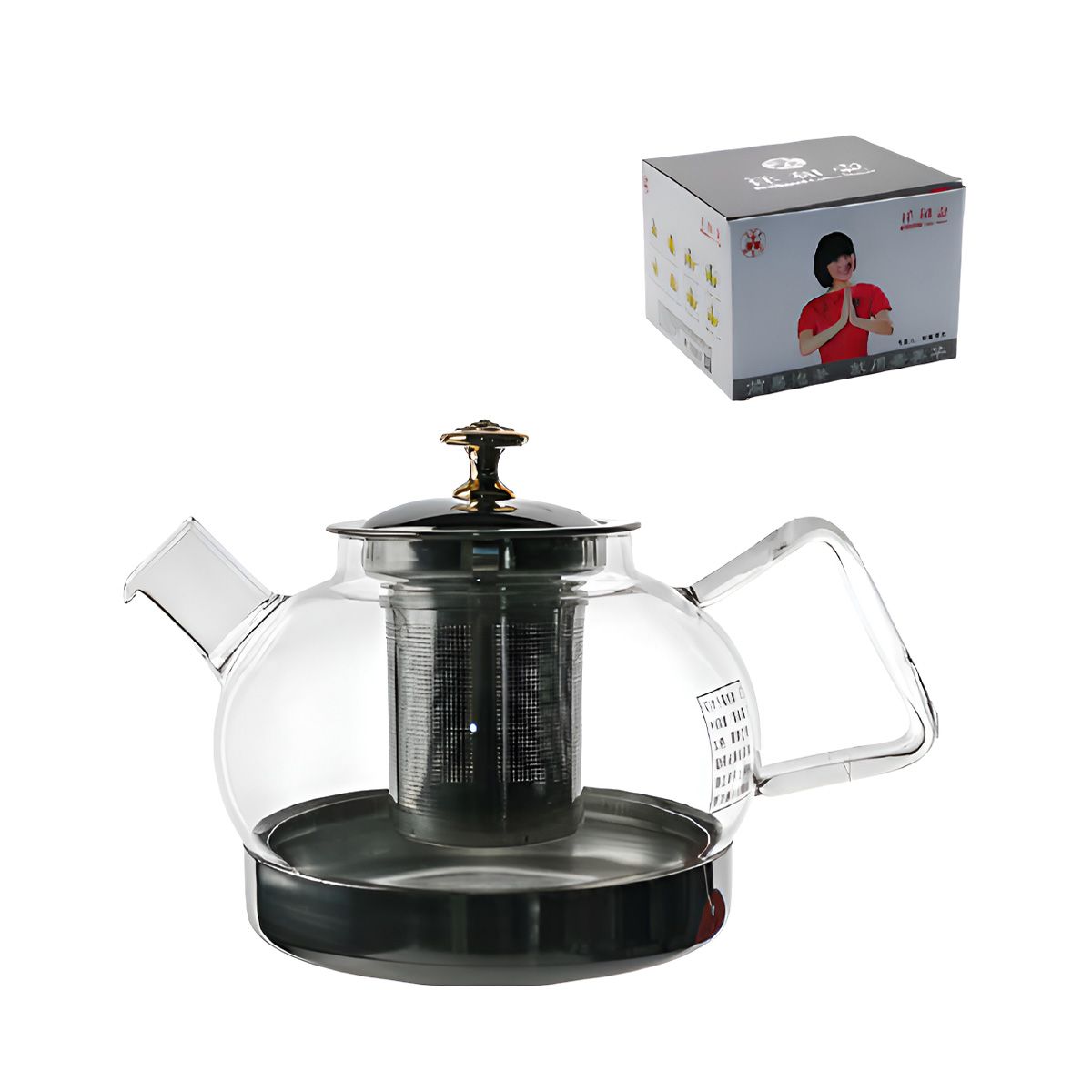 GENERICO - Pack4 Hervidor de Hierbas Transparent Y+Banderitas Adhesivas