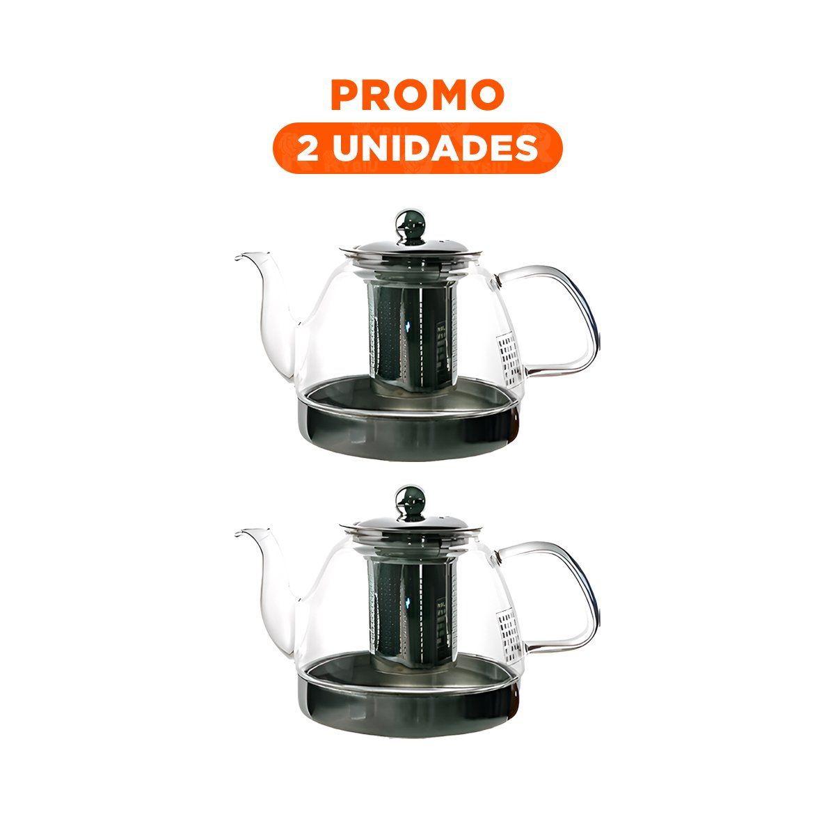 GENERICO - Pack2 Tetera con Pico Larga 800ml E163 Transparente