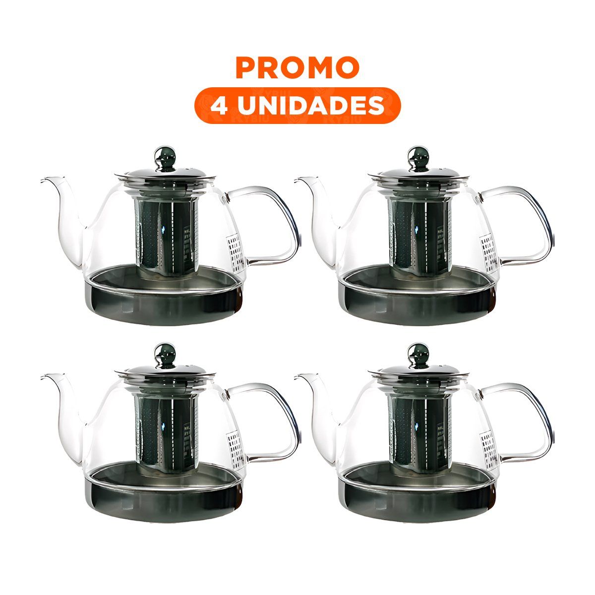 GENERICO - Pack4 Infusor con Tapa Antiderrames de 800ml E163
