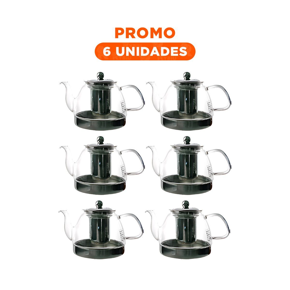 GENERICO - Pack6 Infusor Funcional de 800ml E163 Transparente