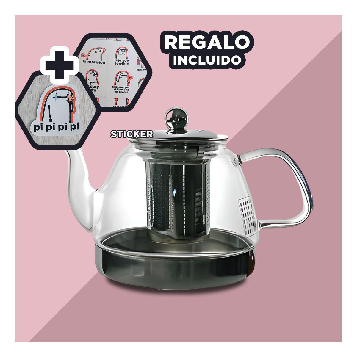 GENERICO - Pack6 Hervidor Practica de 800ml E163 Y+Regalo Stickers