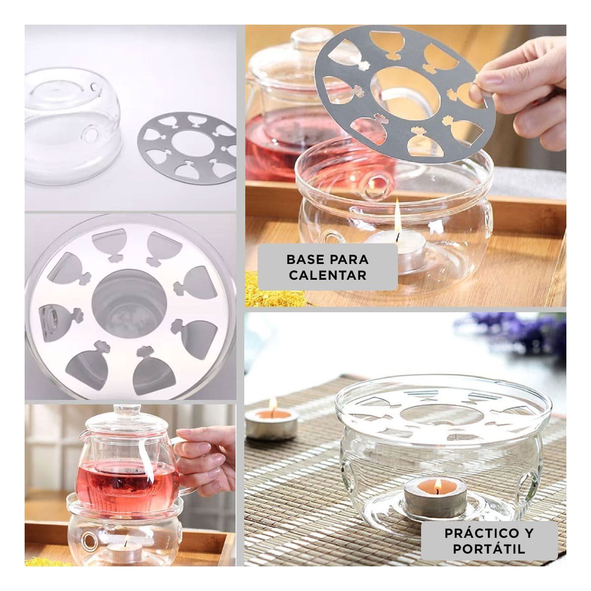 GENERICO - Base Portatil para Calentar para Cafetera Y+Regalo Stickers