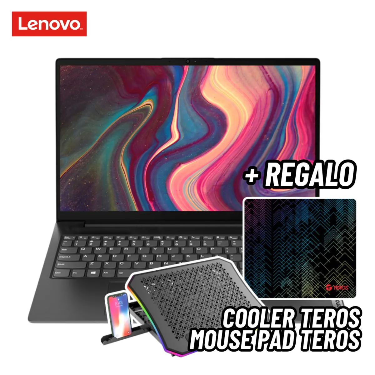 LENOVO - LAPTOP LENOVO V15 G2 IJL 15.6 FHD INTEL CELERON N4500 8GB RAM 256GB SSD + COOLER TEROS + MOUSE PAD