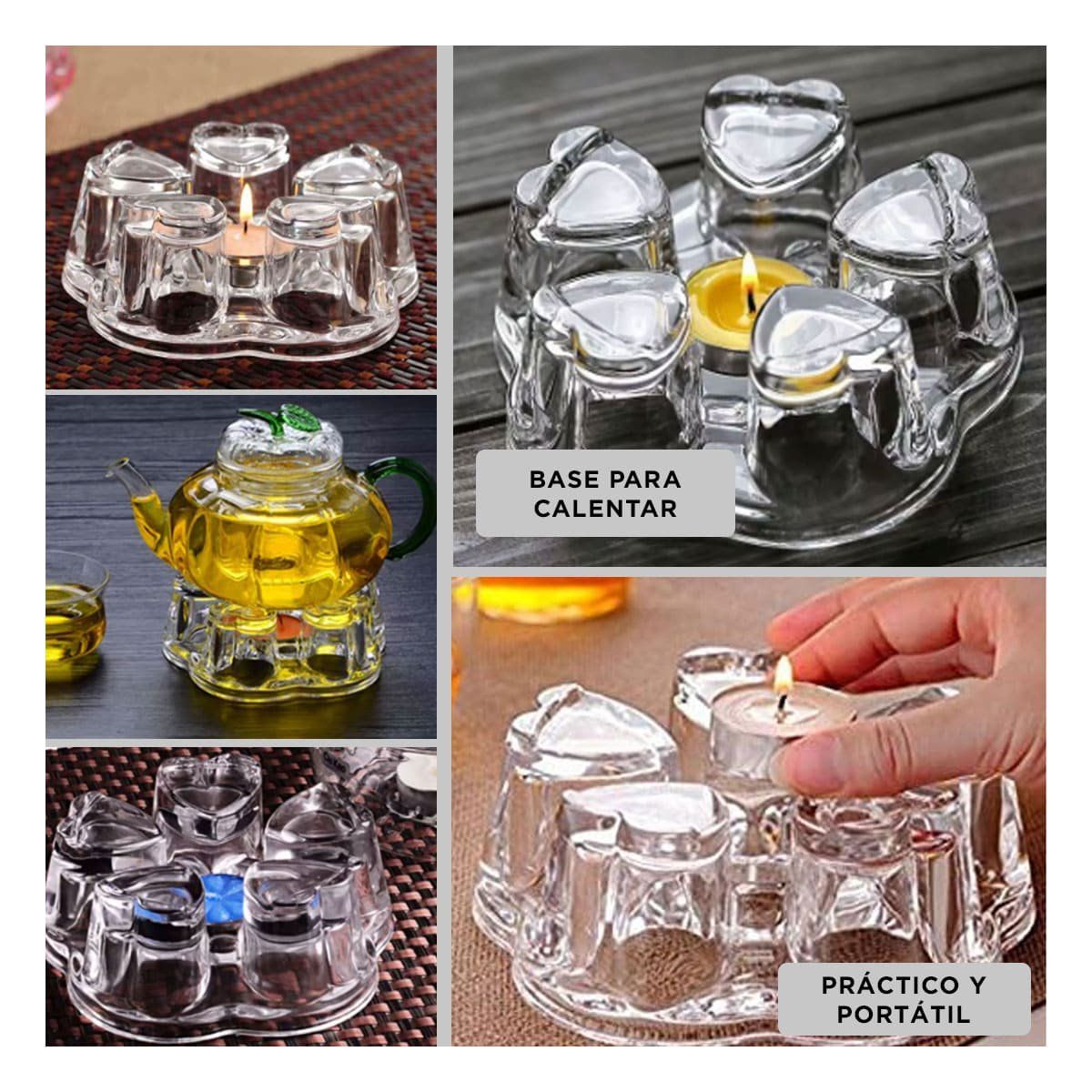 GENERICO - Base para Calentar Tetera con Diseno Corazones PD24-441