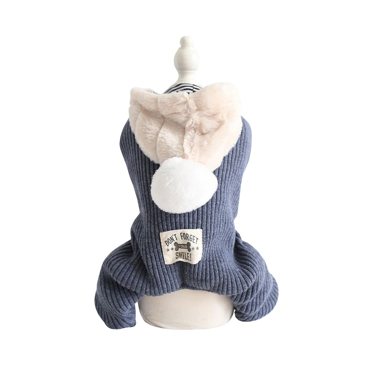 GENERICO - ENTERIZO GRIS ACOLCHADO CON CAPUCHA POLAR  TALLA M MASCOTA