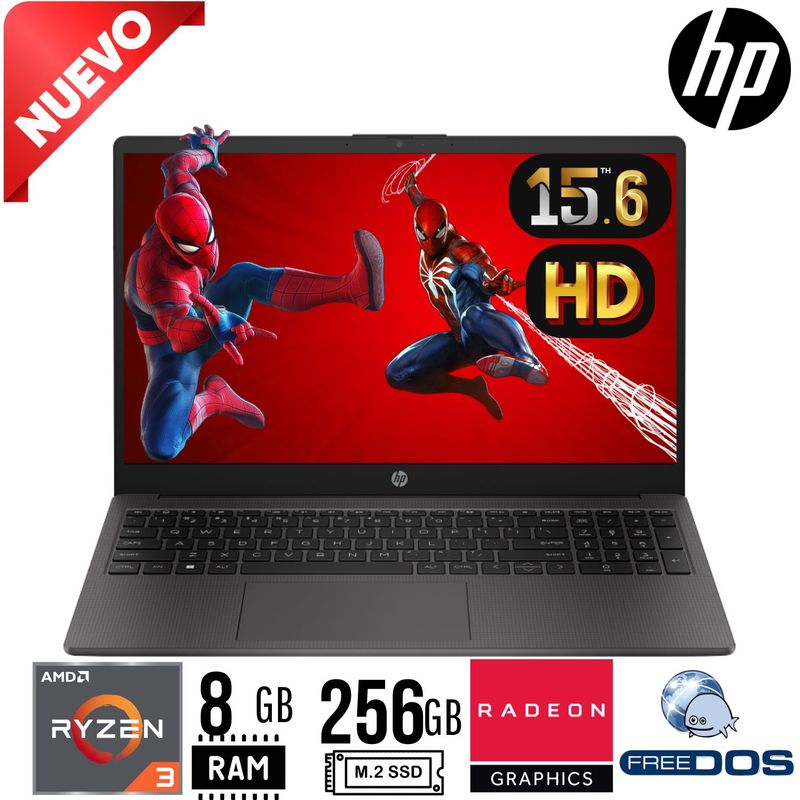 HP - LAPTOP HP 255 G10. RYZEN 3 7320U. 15.6" HD. RAM 8GB. SSD 256GB. FREE DOS