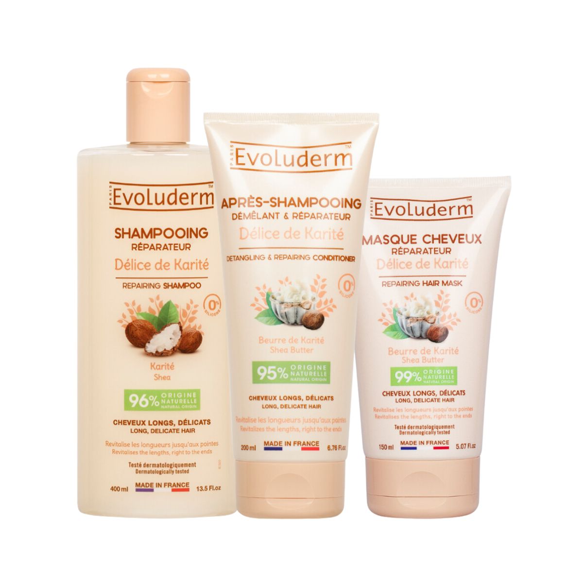 EVOLUDERM - EVO PACK DELICE DE KARITE SH400ML+ACO200ML+MASC150ML 17308-19360-18333