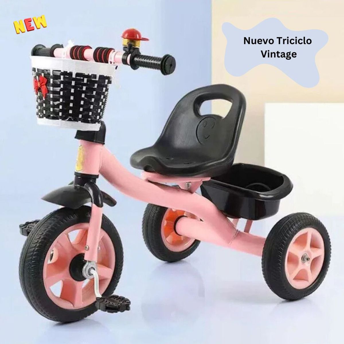 GENERICO - Triciclo Para Niños Bicicleta Vintage - Rosado