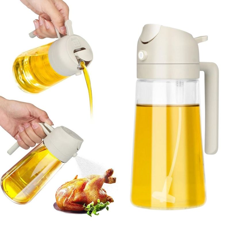 HOGARMAS - Pulverizador y Dispensador de Aceite 2 en 1 Hueso Spray Aceitero