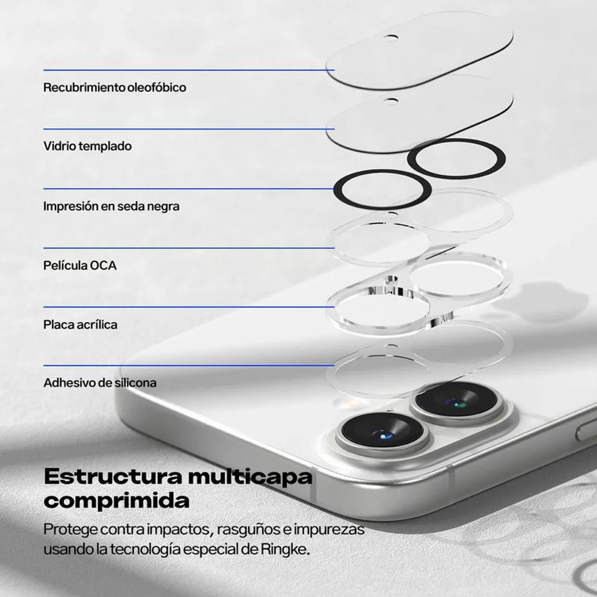 Protector de Cámara Ringke Full Cover Glass Para iPhone 16 Plus  iPhone 16 2 und, marca RINGKE - Foto 2