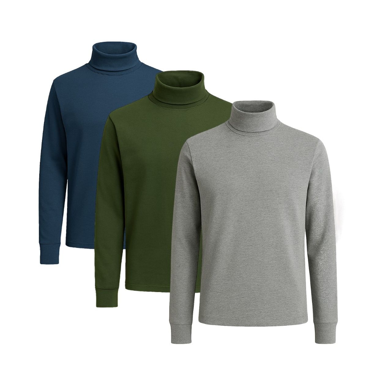 GENERICO - Tripack Cafarena de Hombre - Acero Verde y Melange