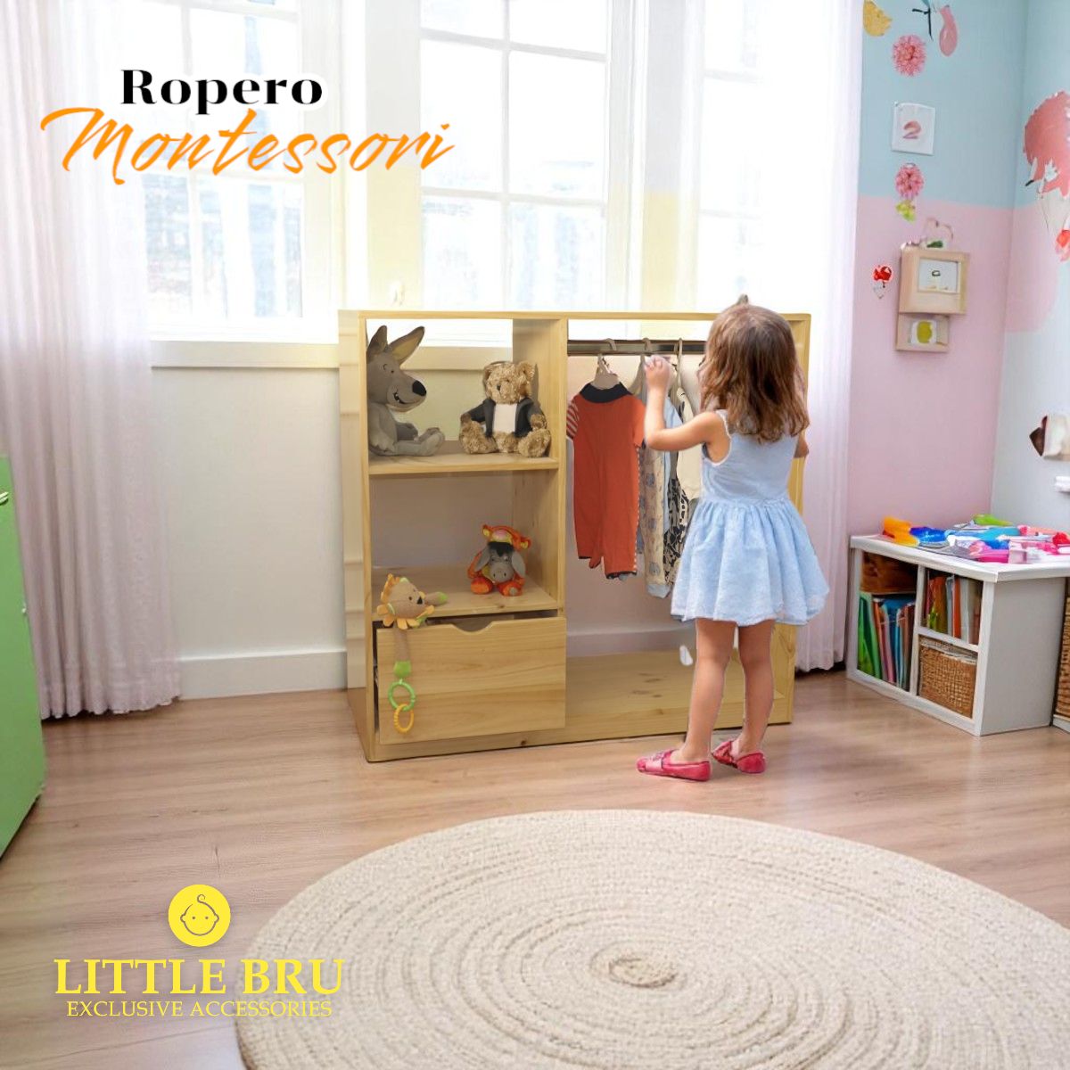 LITTLE BRU ACCESORIOS EXCLUSIVOS - Closet Infantil Montessori hecho en madera