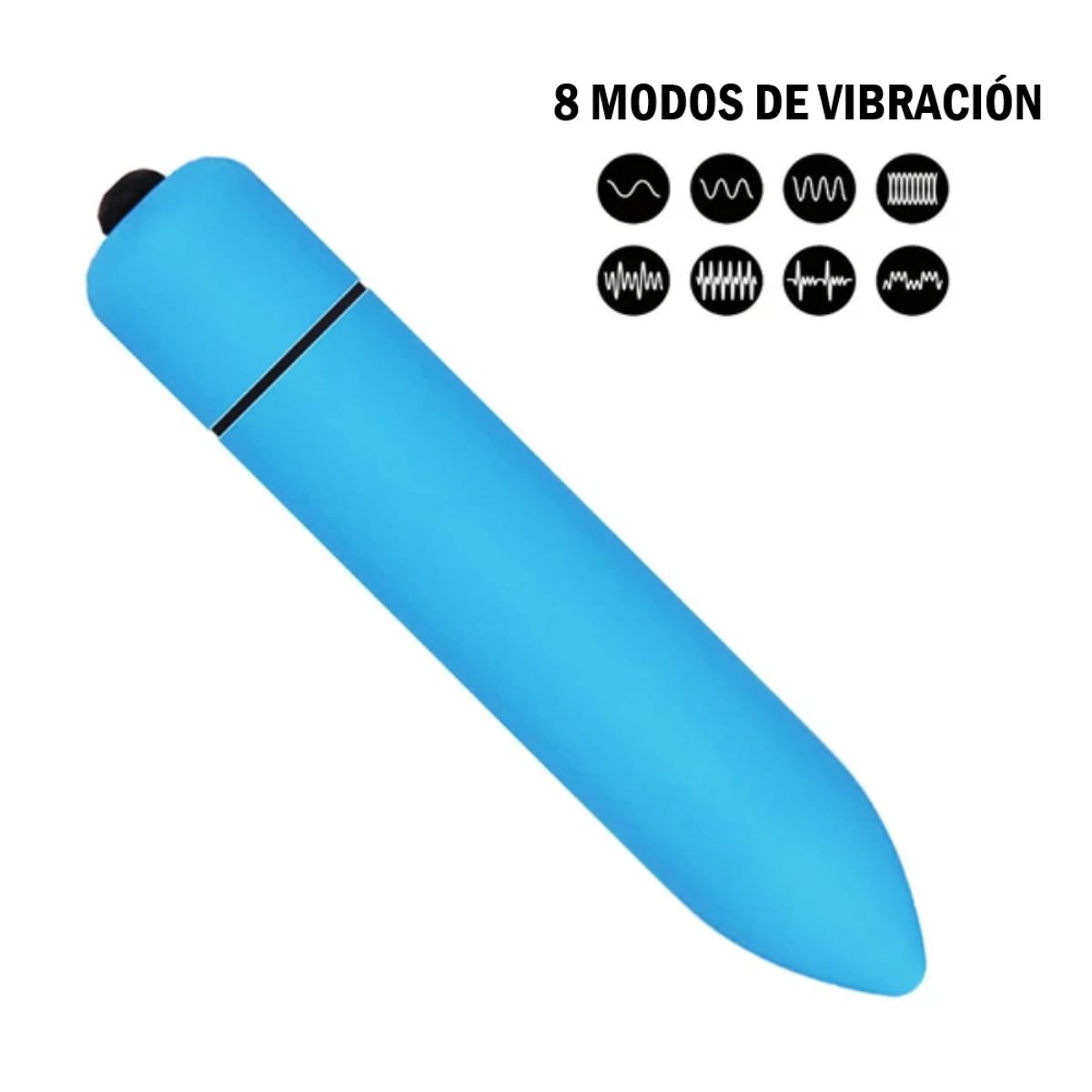 GENERICO - Vibrador De 8 Velocidades  Consolador De Silicona - CELESTE