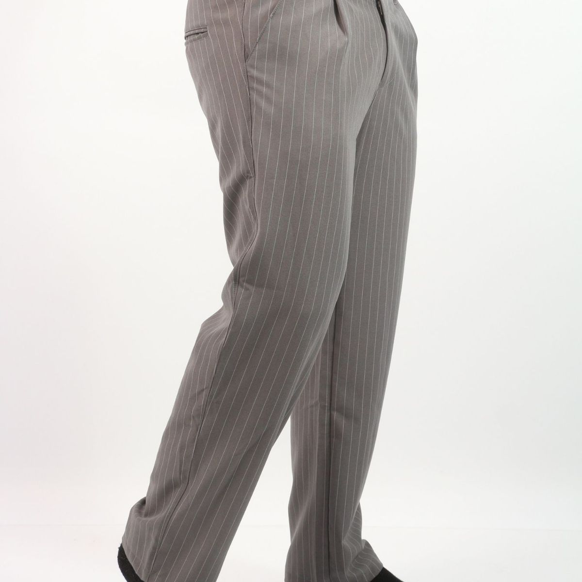 J JERAOUS - PANTALOM JERAOUS MILANO RECTO RAYAS PAOLO Plateado Oscuro