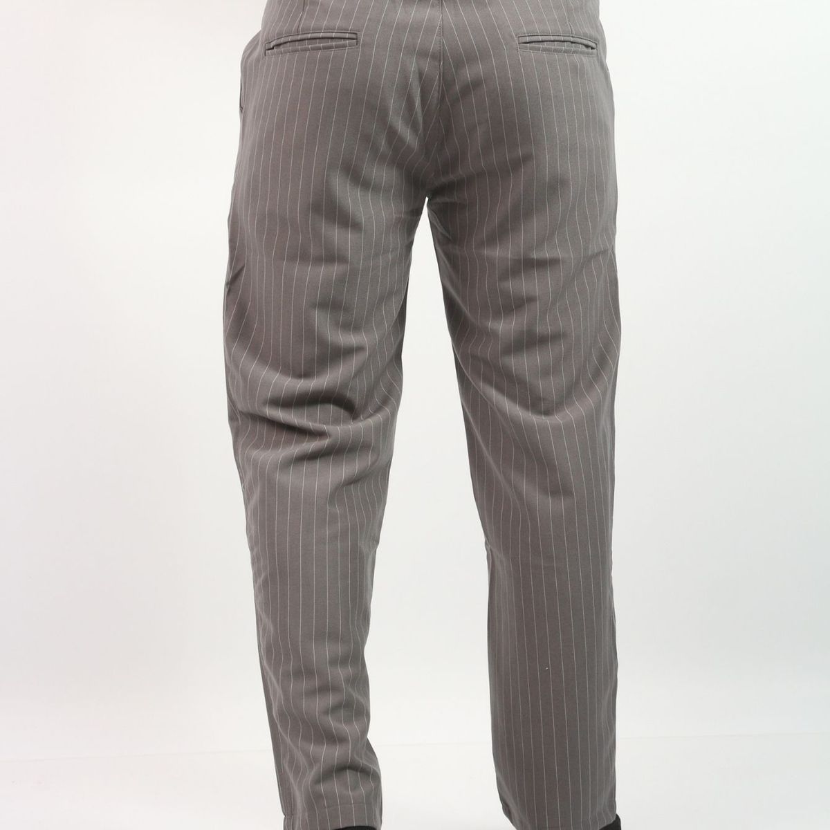 J JERAOUS - PANTALOM JERAOUS MILANO RECTO RAYAS PAOLO Plateado Oscuro