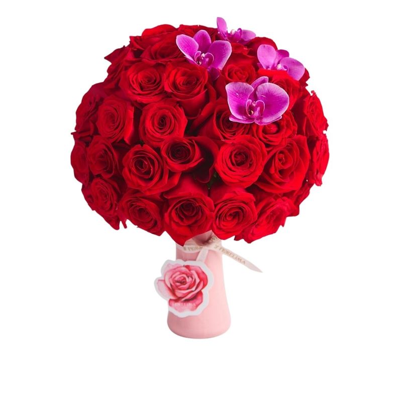 GENERICO - Cotton Red - Rosas Rojas y Orquídeas