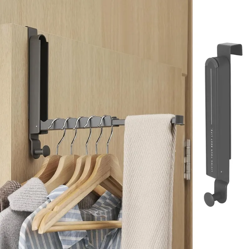 HOGARMAS - Tendedero de Ropa Colgante Expandible Gris Oscuro Colgador Gancho