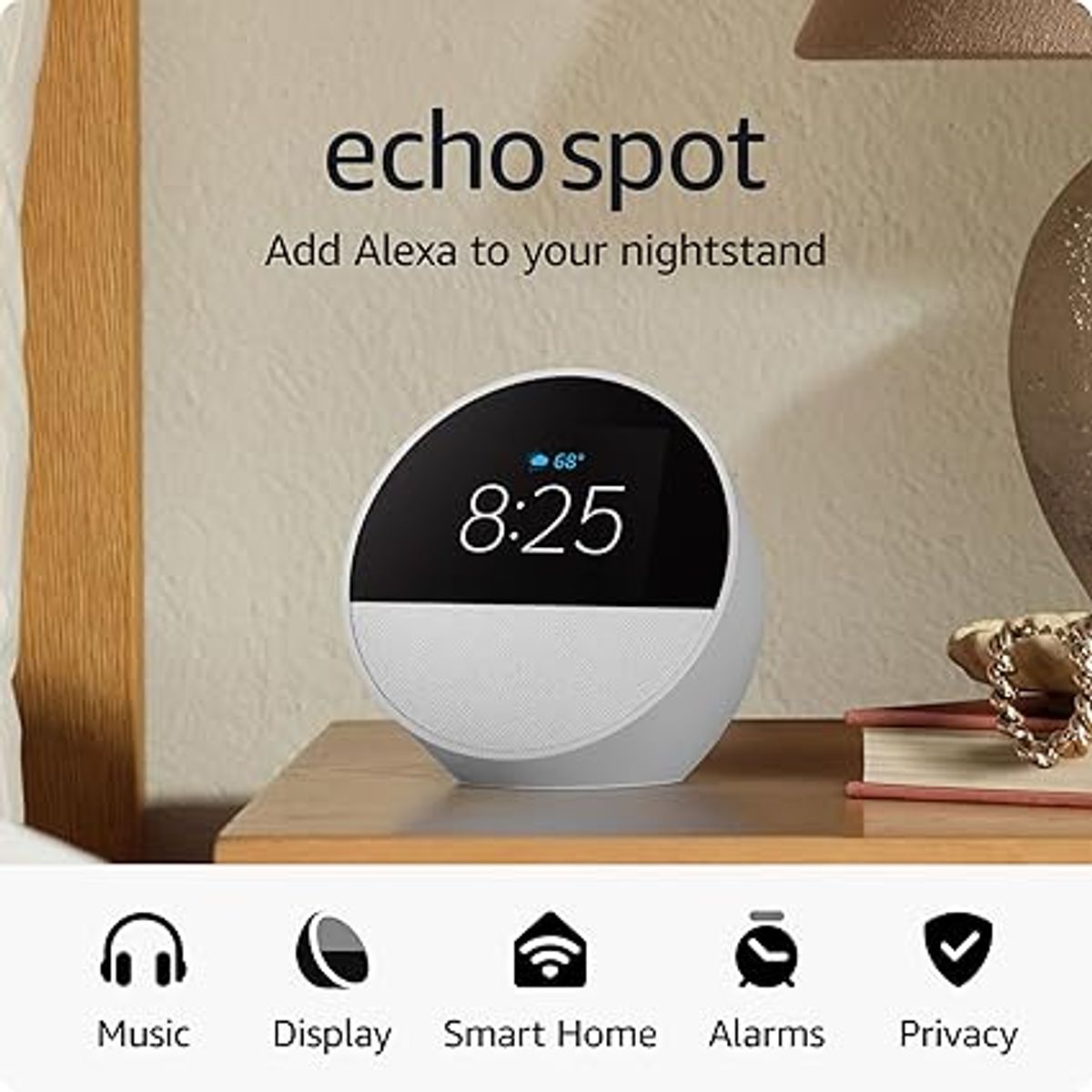 AMAZON - Alexa Amazon Echo Spot Parlante Inteligente Blanco
