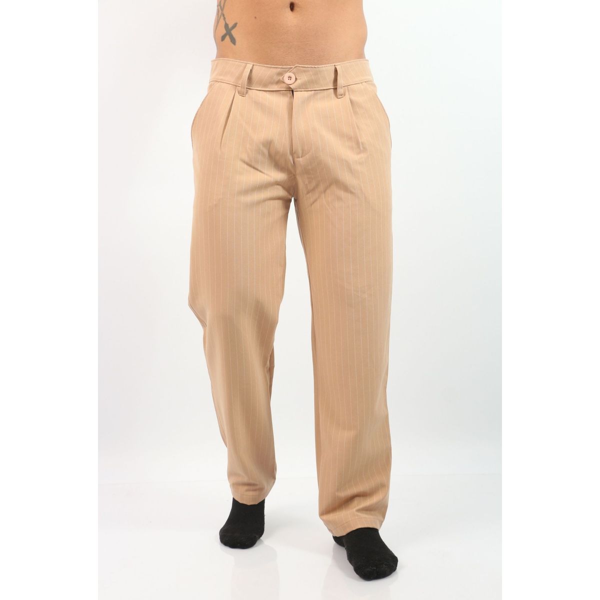 J JERAOUS - PANTALOM JERAOUS MILANO RECTO RAYAS PAOLO Camel