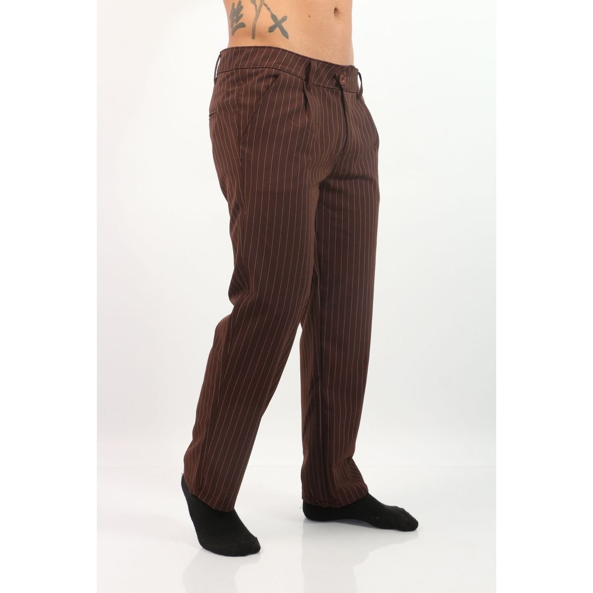 J JERAOUS - PANTALOM JERAOUS MILANO RECTO RAYAS PAOLO Marron