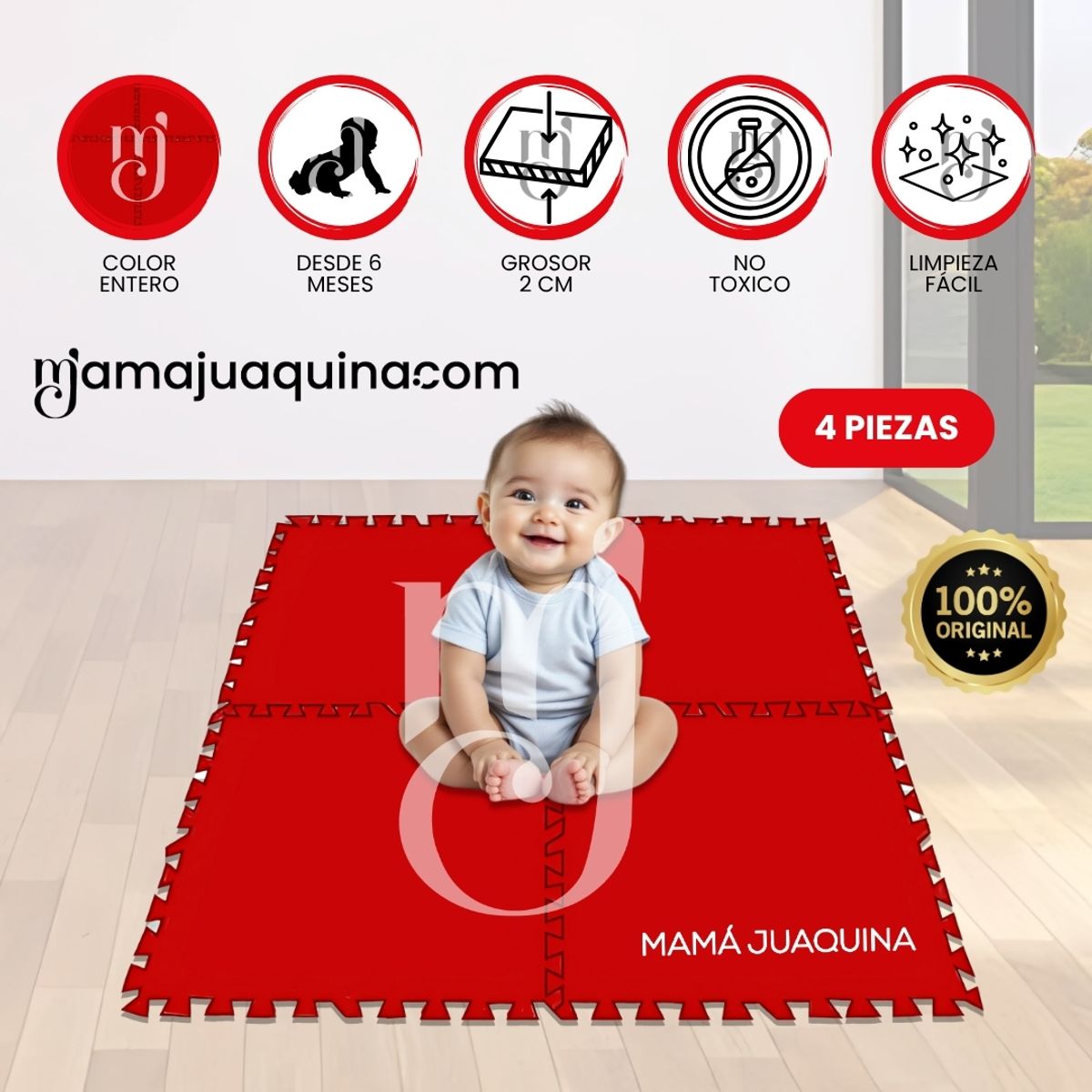 BABY - Piso Rompecabezas para Bebés «COLOR FLOOR»  Red