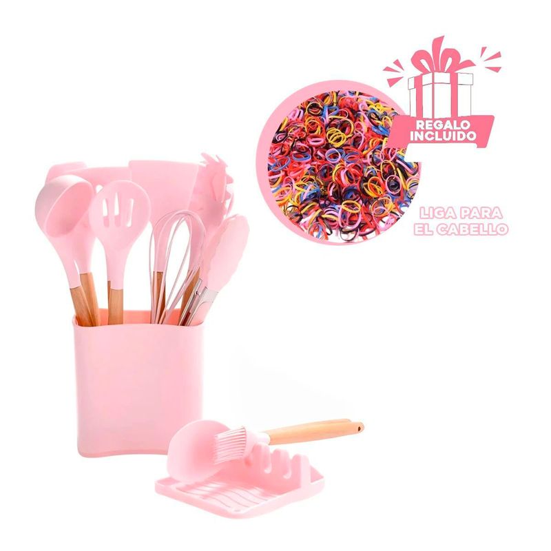 GENERICO - Cucharones Resistente al Calor Rosado Y+Post-it Adhesivos