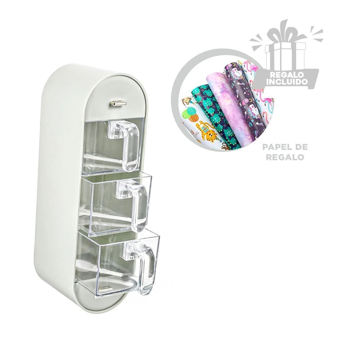 GENERICO - Pack12 Estante Versatil Empotrable Blanco Y+Papel de Regalo