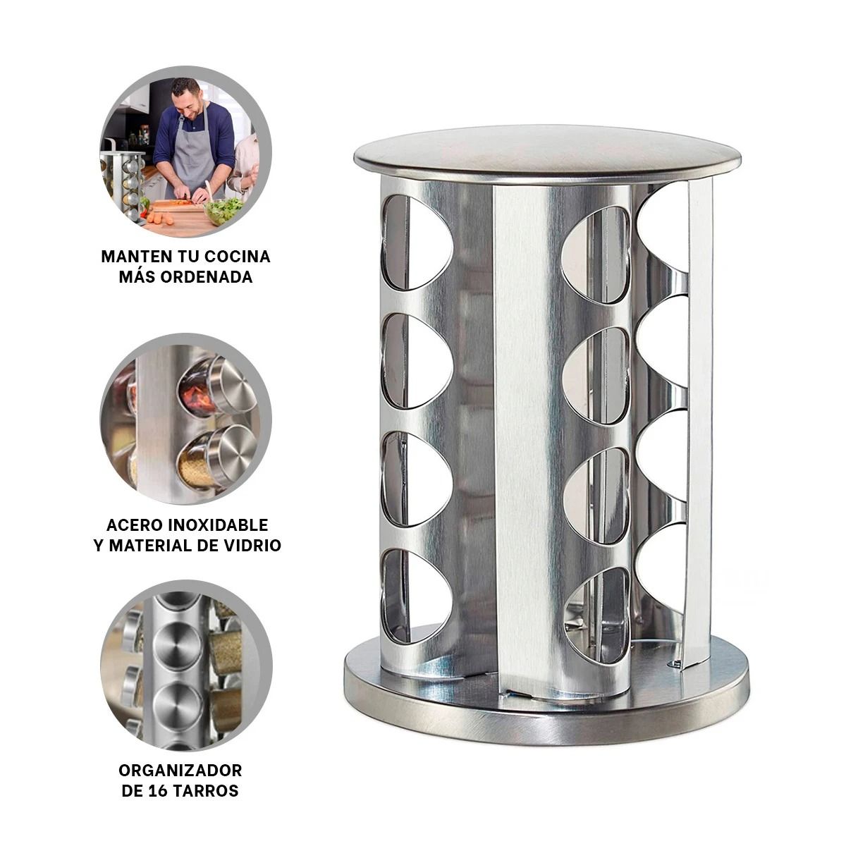 GENERICO - Pack2 Condimentero para Cocina Circular Y+Regalo Agendita