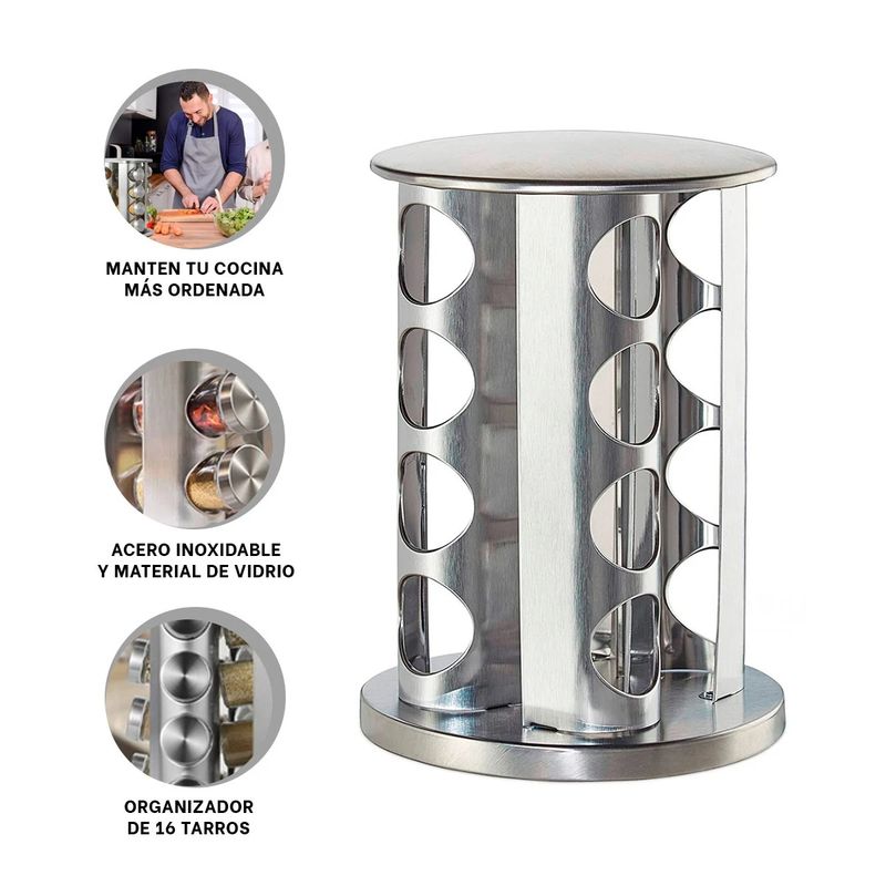 GENERICO - Pack2 Condimentero para Cocina Circular Y+Regalo Agendita