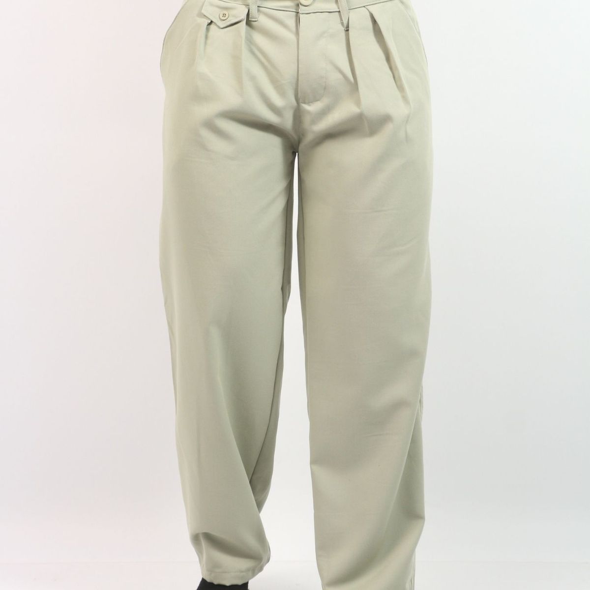 J JERAOUS - PANTALOM JERAOUS MILANO PLIEGUES YUSEPE Verde Claro