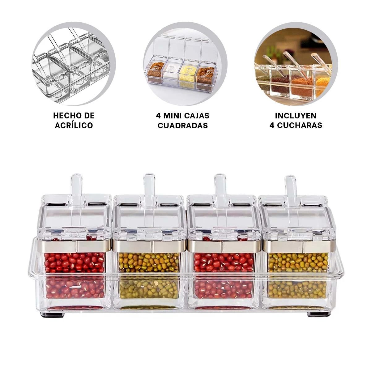 GENERICO - Pack2 Condimenteros Versatil 4pza Y+Banderitas Adhesivas