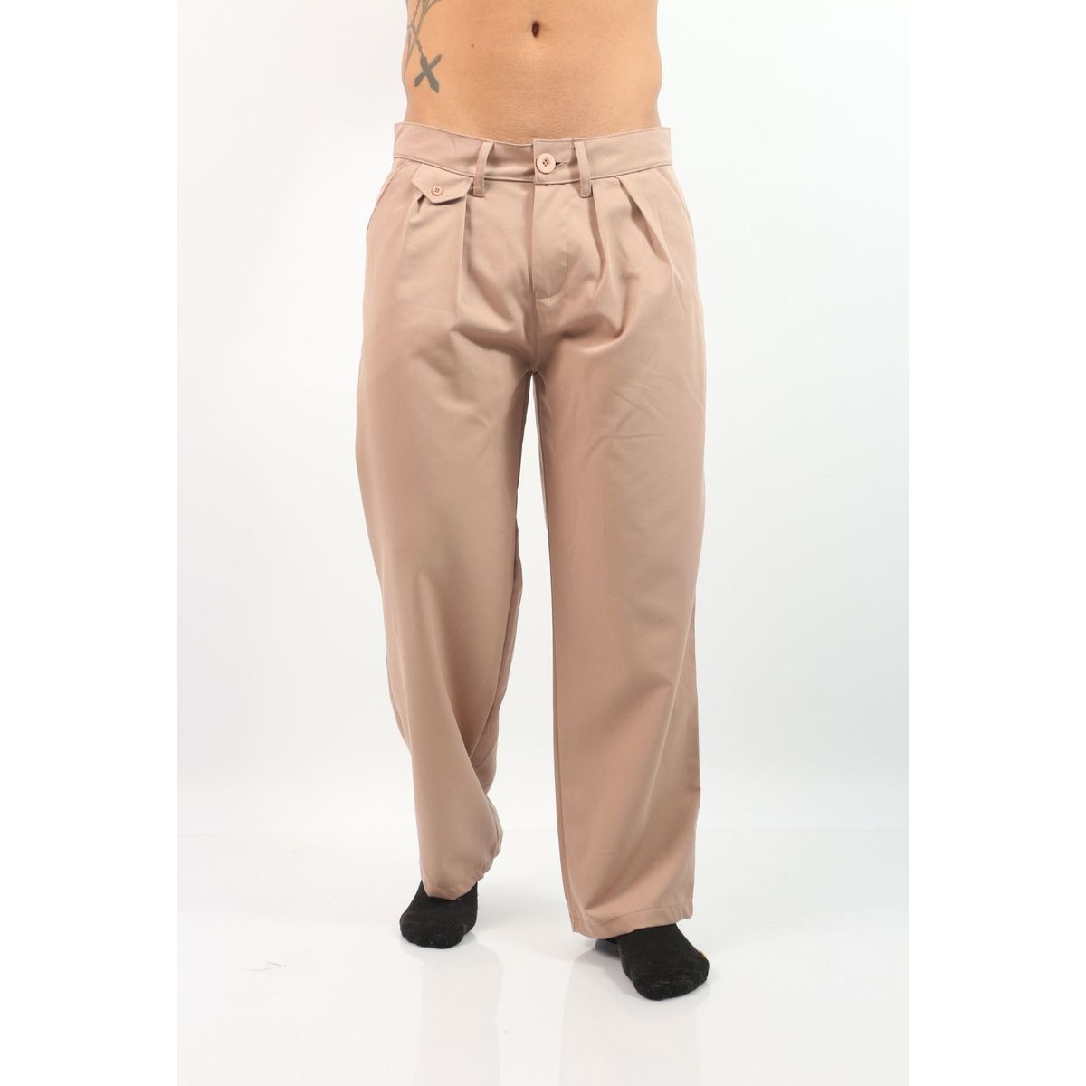 J JERAOUS - PANTALOM JERAOUS MILANO PLIEGUES YUSEPE Taupe