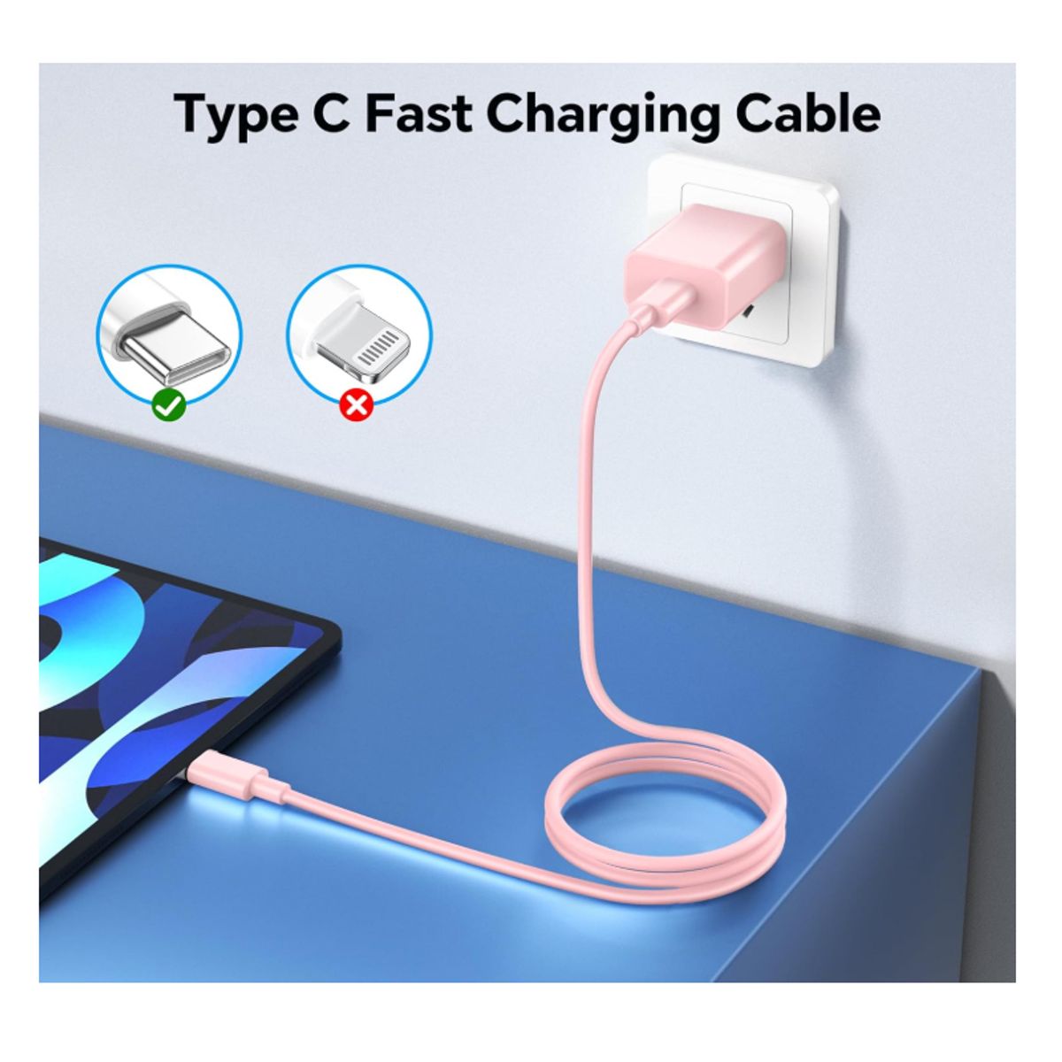 GENERICO - Cargador para Samsung 45W Carga Rápida + Cable Pink Edition