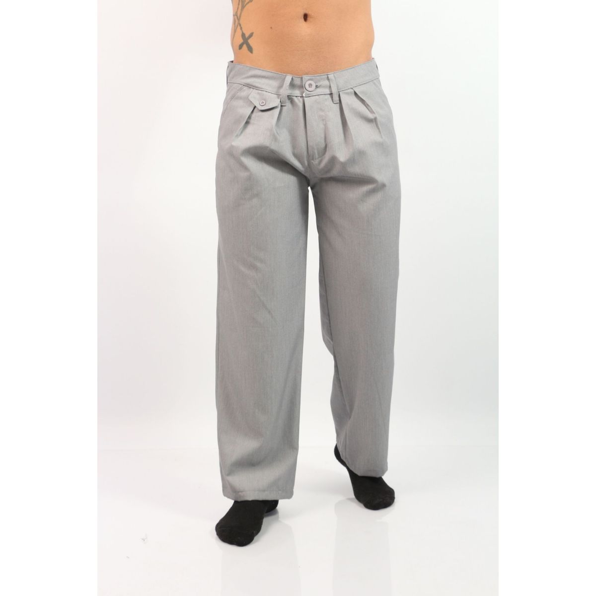 J JERAOUS - PANTALOM JERAOUS MILANO PLIEGUES YUSEPE Plateado