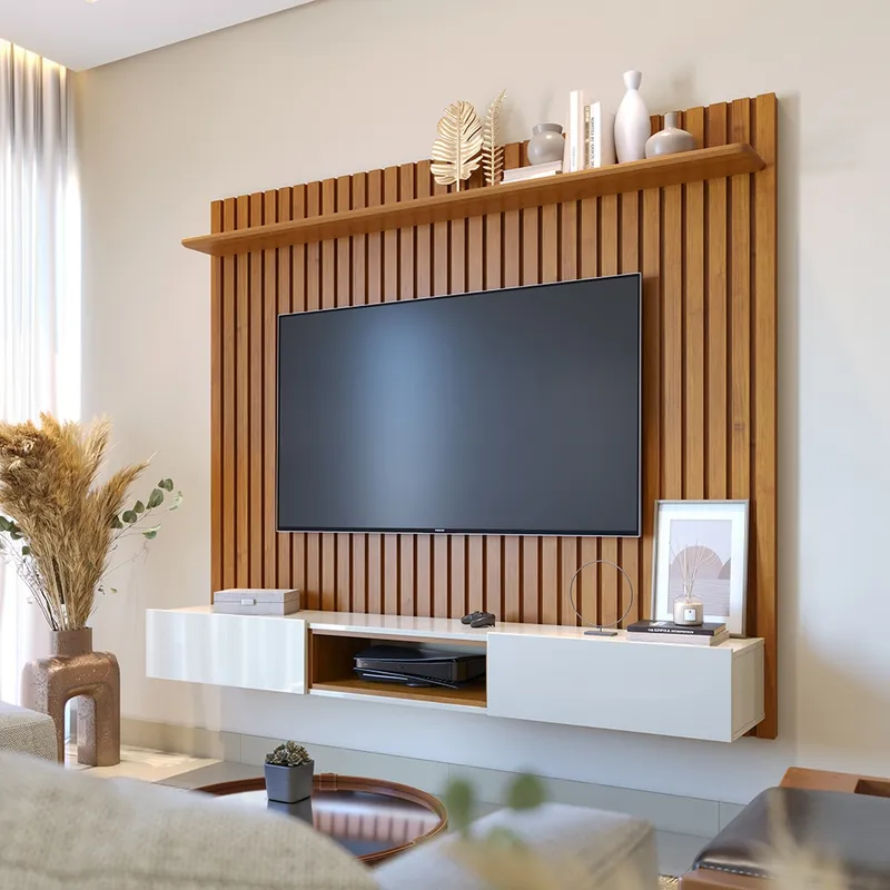 PAZART MUEBLES - CENTRO DE ENTRETENIMIENTO PANEL LOFT NATURE & OFF WHITE 65