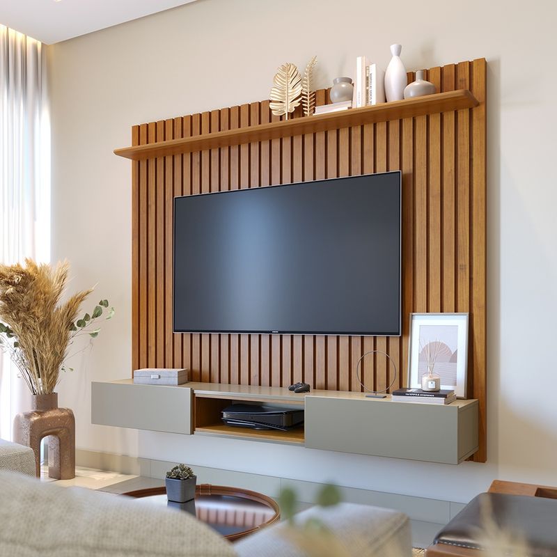 PAZART MUEBLES - CENTRO DE ENTRETENIMIENTO PANEL LOFT NATURE & MOCA 65