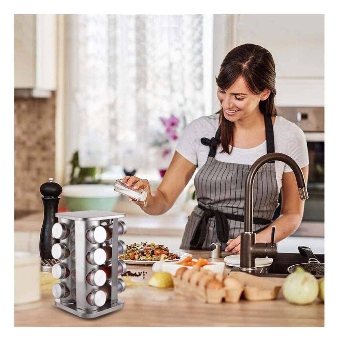 GENERICO - Pack4 Especiero Amplio y Forma Cuadrada Y+Papel de Regalo