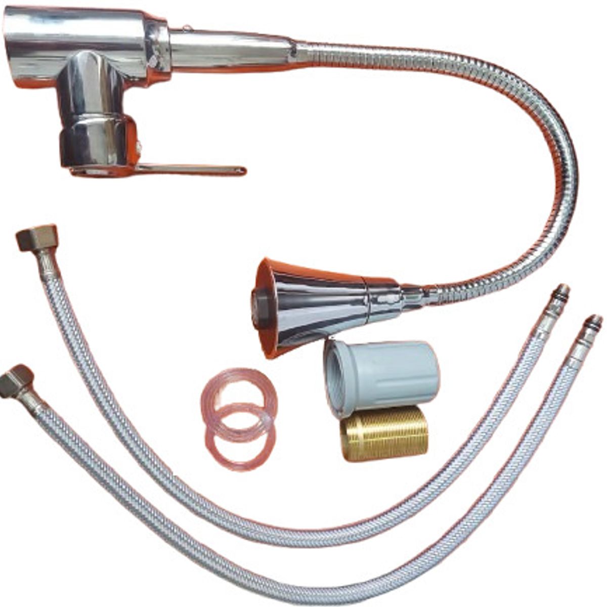 GENERICO - Mezcladora cocina monocomando cromada filtro cono