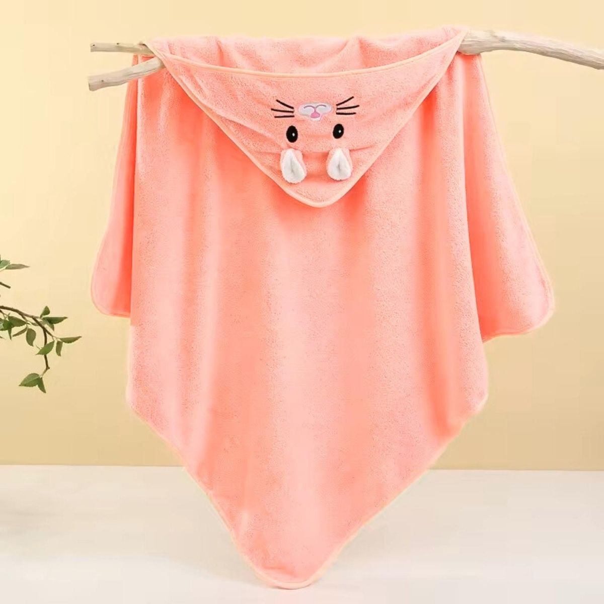 GENERICO - Toalla baño bebé - Gatita - Coral Claro