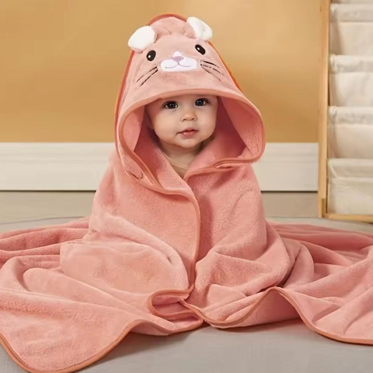 GENERICO - Toalla baño bebé - Gatita - Coral Claro