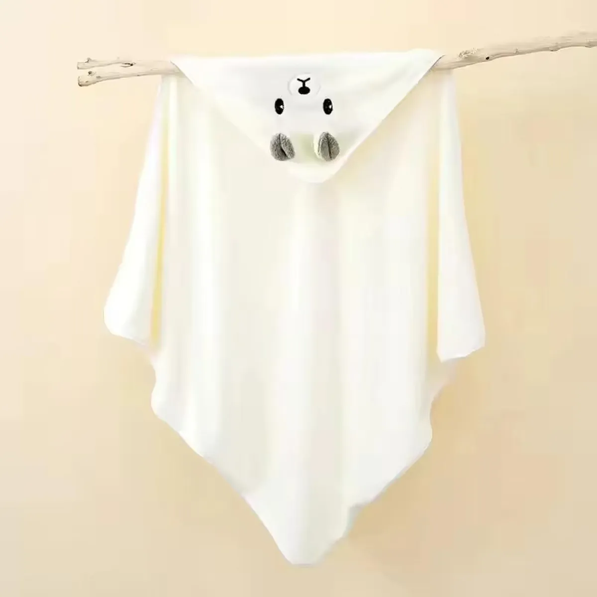 GENERICO - Toalla baño bebé - Osito - Blanco V2