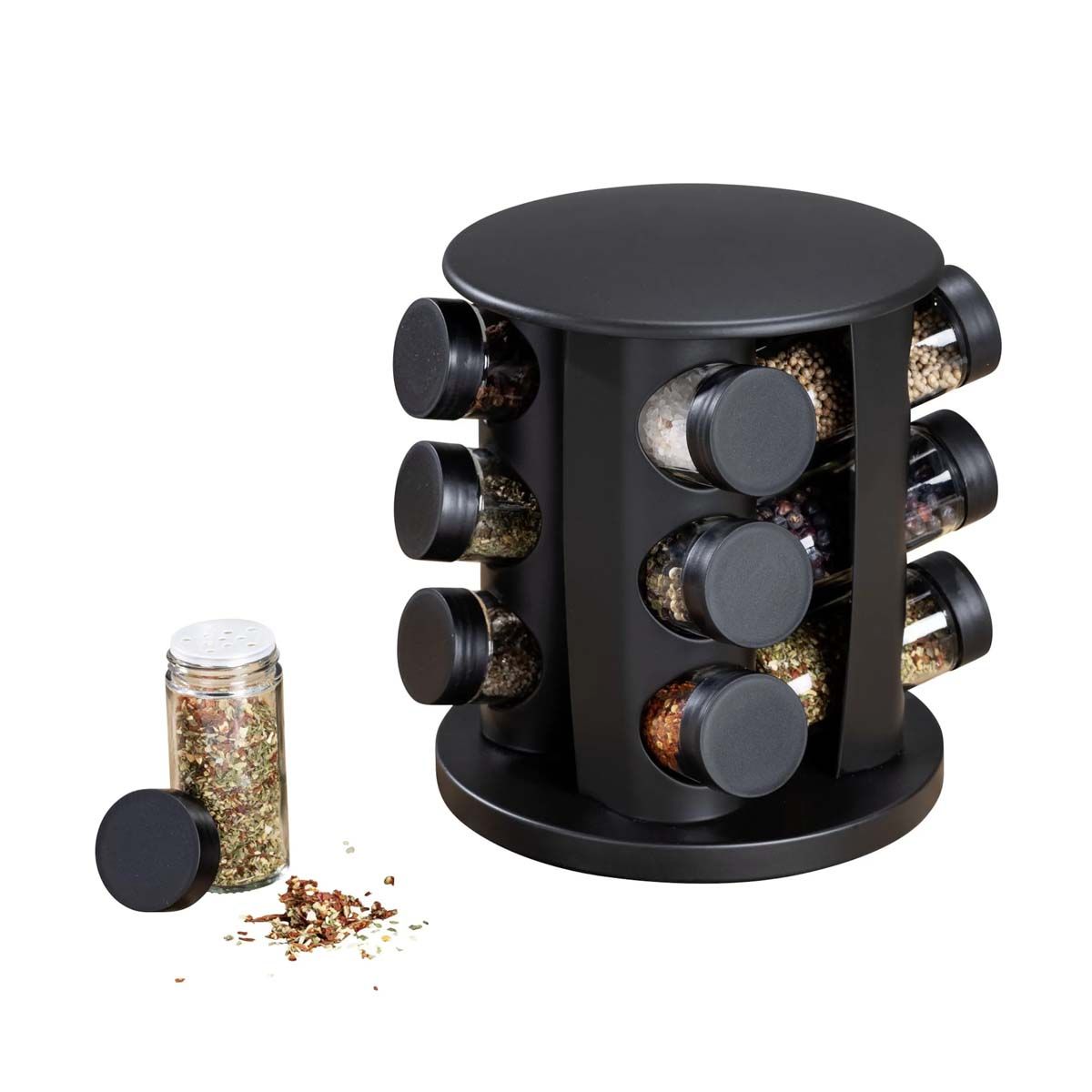 GENERICO - Pack6 Condimentero de 12 Vasos en Negro Y+Regalo Agendita