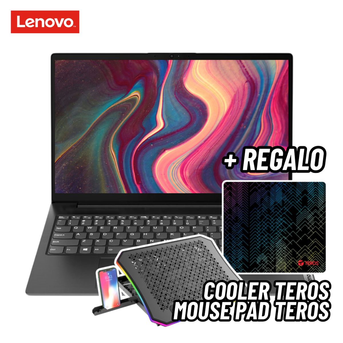 LENOVO - LAPTOP LENOVO V15 G2 IJL 15.6 FHD INTEL CELERON N4500 8GB RAM 256GB SSD + COOLER TEROS + MOUSE PAD
