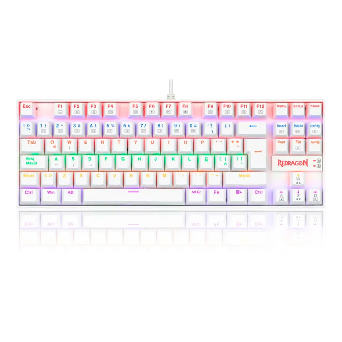 REDRAGON - Teclado Redragon KUMARA Rainbow Spanish K552W-KR-SP WHITE