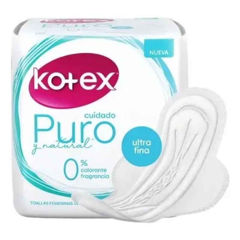 GENERICO - TOALLA FEMENINA KOTEX PURE ULTRAFINA TELA C-A 10 UNID
